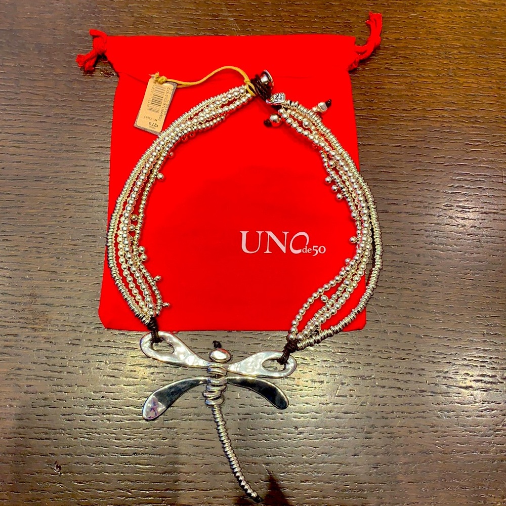 UNOde50 necklace. Silver plated. One size. New.